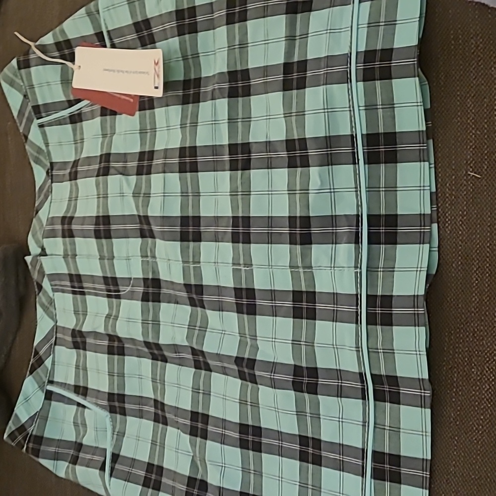 Cutter and buck golf shorts skort teal plaid size 4